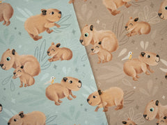 Baumwolljersey Capybara Friends by mrs. Mint Design