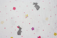 Double Gauze Musselin Cute Rabbit