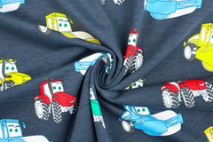 Baumwolljersey Niklas Fahrzeuge - dunkelblau