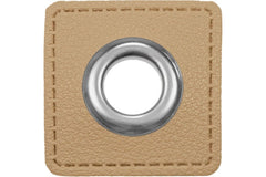 1 Ösen Patch für Kordeln Lederimitat beige