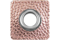 1 Ösen Patch für Kordeln Lederimitat metallic rosa