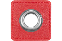 1 Ösen Patch für Kordeln Lederimitat rot