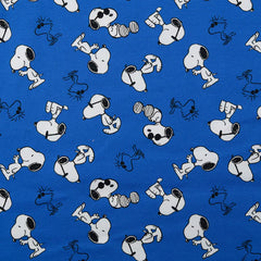 Lizenz Baumwolljersey Digital Peanuts - blau