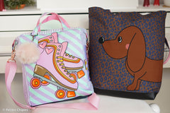Canvas Panel Cherry Picking Bag - Rollschuhe + Dackel