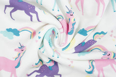 Reststück: 1,00m - Sweatshirt Stoff  unicorn wollweiß