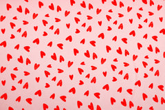 Reststück: 1,00m - Sweatshirt Stoff  sweet hards  rosa rot