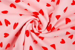 Reststück: 1,00m - Sweatshirt Stoff  sweet hards  rosa rot