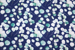 French Terry angeraut Eukalyptus SH - dunkelblau