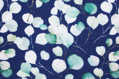 French Terry angeraut Eukalyptus SH - dunkelblau