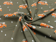 Baumwolljersey Digital Feuerwehr - schlamm