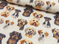 Baumwoll Popeline Digital Hunde - Design 2