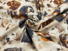 Baumwoll Popeline Digital Hunde - Design 1