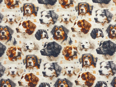 Baumwoll Popeline Digital Hunde - Design 1