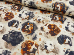 Baumwoll Popeline Digital Hunde - Design 1