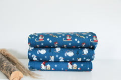 Sweatshirtstoff Winterwonderland jeansblau by Sabine Marschall