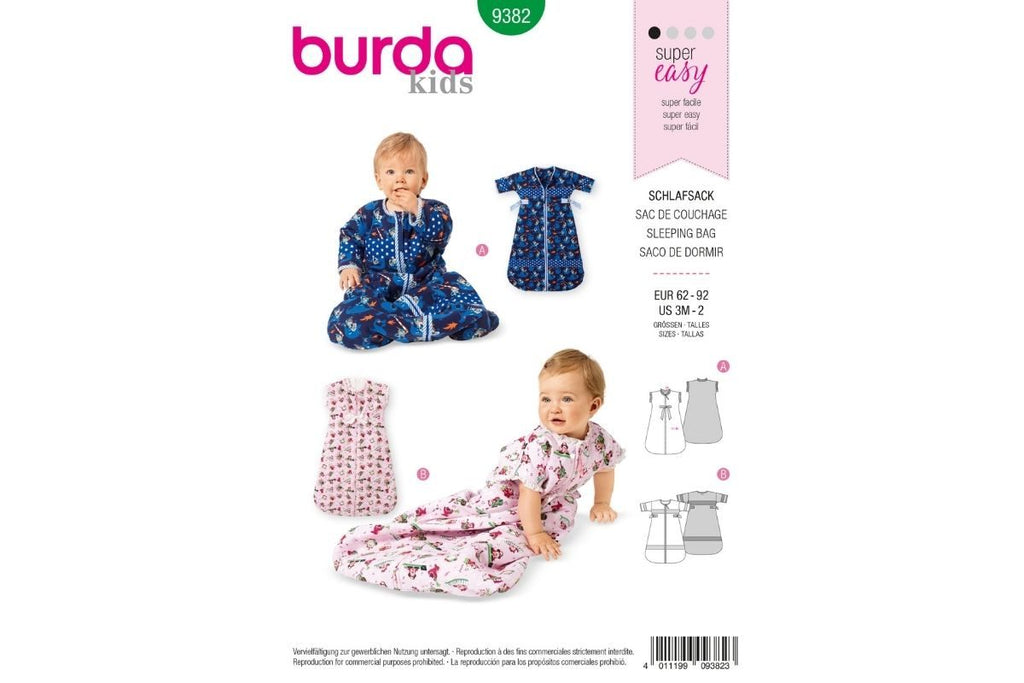 burda schlafsack Schnittmuster burda kids - Schlafsack 9382