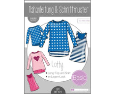 Schnittmuster Kibadoo Kinder Doppel Shirt Lotty 80 bis 164