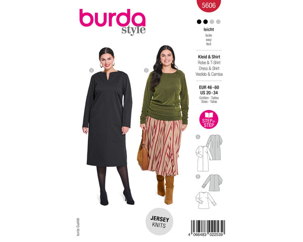 Schnittmuster burda style - Kleid & Shirt 5606 - Plus Size