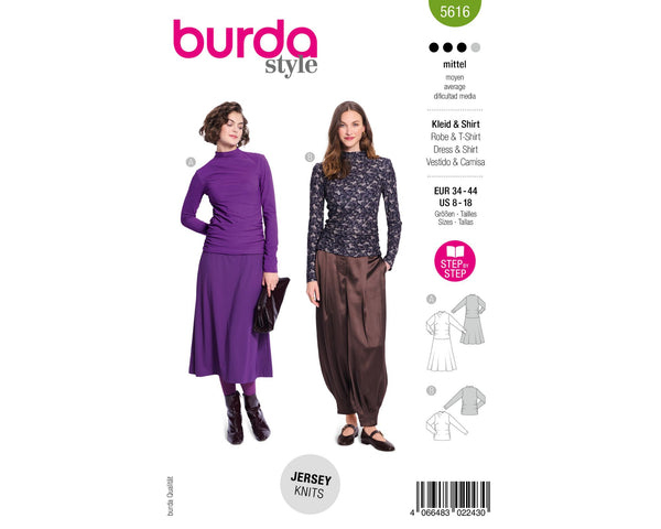 Schnittmuster burda style - Kleid & Shirt 5616