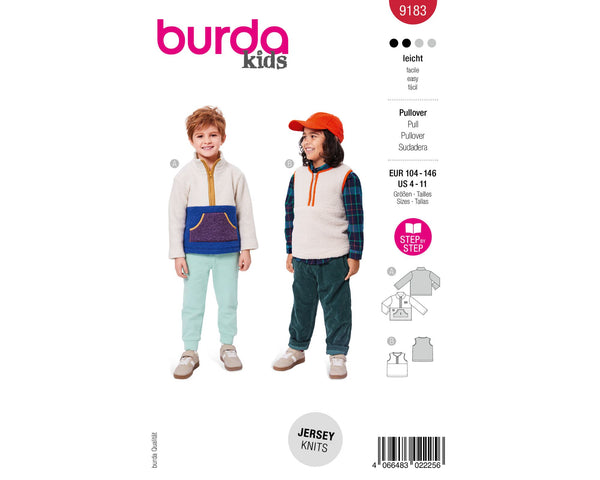 Schnittmuster burda kids - Pullover 9183