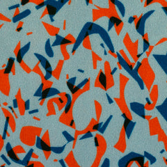 Reststück: 1,60m - Viskose Webware Shiny Scales orange blau Thorsten Berger