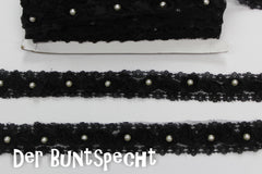 Spitzenband Rosen mit Perlen