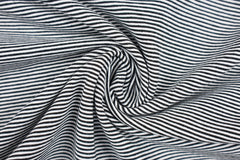 Baumwolljersey Fineline Stripes - schwarz