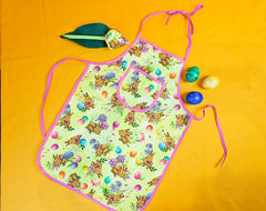 Baumwoll Webware Happy Easter Weiß/Türkis
