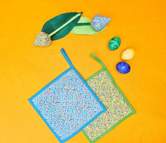 Baumwoll Webware Happy Easter Gelb