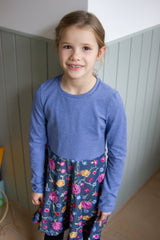 Bestickter Baumwoll Mix Denim Jasmin