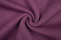 Reststück: 1,55m  -Sweatshrt Stoff Jano  meliert 5 aubergine