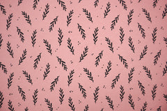 Reststück: 1,00m - Sweatshirt Stoff black brushes rosa