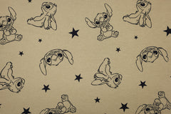 Reststück: 1,00m - Sweatshirt Stoff Ohana Stars beige