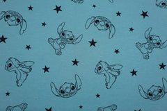 Reststück: 1,00m - Sweatshirt Stoff  Ohana Stars blau