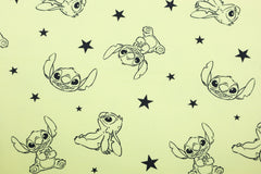 Reststück: 1,00m - Sweatshirt Stoff  Ohana Stars hellgelb