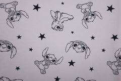 Reststück: 1,00m - Sweatshirt Stoff  Ohana Stars grau  rosa