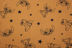 Reststück: 1,00m - Sweatshirt Stoff  Ohana Stars  senf