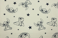 Reststück: 1,00m - Sweatshirt Stoff  Ohana Stars wollweiß