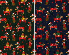 Sweatshirtstoff Holly Weihnachtsdackel