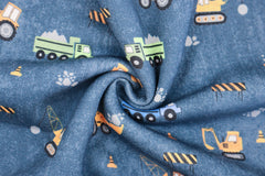 Sweatshirtstoff Julian Baustellenfahrzeuge