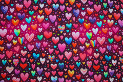 Sweatshirtstoff Digital Bunte Herzen