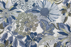 Tencel Leinen Blue Flower