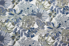 Tencel Leinen Blue Flower