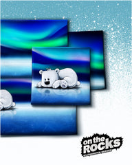 Sweatshirt Panel On The Rocks - Eisbär Polarlichter by Thorsten Berger