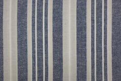 Viskose Leinen Blue Stripes