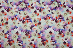 Reststück : 2,00 Meter Viskose-Leinen 18 - Colorful Flowers