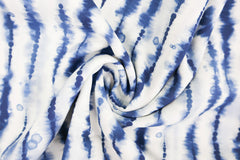 Reststück: 1,00m - Viskosestoff SH Watercolor Stripes blau