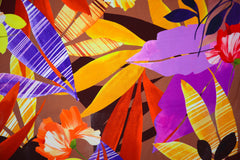 Viskose Stretch Satin Big Leaves