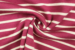 Viskose Strickjacquard Marina Streifen - beere