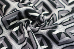 Viskose Webware Shiny Squares